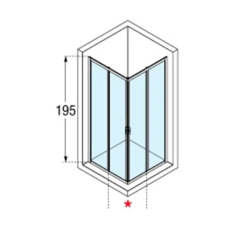 Porte Coulissante Accès D'angle - Transparente - Lunes A 2.0 - 78 Cm - Novellini 2 Porte Coulissante Accès D'angle - Transparente - Lunes A 2.0 - 78 Cm - Novellini – Image 2
