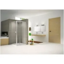 NOVELLINI Porte Coulissante 3 Pans Largeur 80 Transparent RIVIERA P