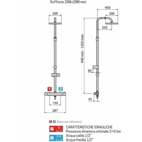 Novellini - Colonne De Douche Thermostatique 29 X H.125 Cm Chrome - EASY 2 3 Novellini - Colonne De Douche Thermostatique 29 X H.125 Cm Chrome - EASY 2 – Image 3
