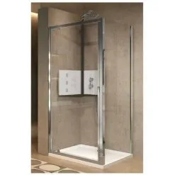 Novellini - Porte Pivotante 78-84 X H.195 Cm Vitrage Niva Profilé Blanc - LUNES 2.0 G