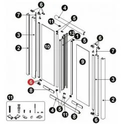 Kit Patins Coulissement YOUNG, LUNES S Gris Et Chromé Novellini -NOVELLINI Soldes Boutique 1324283 3