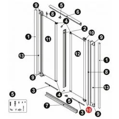 Kit Patins Coulissement YOUNG, LUNES S Gris Et Chromé Novellini -NOVELLINI Soldes Boutique 1324283 4