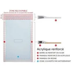 NOVELLINI Receveur Acrylique Blanc Renforcé Et Redécoupable Custom 120 X 90 Cm (ép. 3,5 Cm) Avec Bonde Inspectable à Grille Inox 6 NOVELLINI Receveur Acrylique Blanc Renforcé Et Redécoupable Custom 120 X 90 Cm (ép. 3,5 Cm) Avec Bonde Inspectable à Grille Inox -NOVELLINI Soldes Boutique 19920517 3