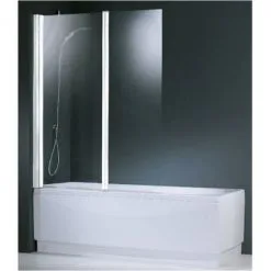 Pare-baignoire Verre Transparent - 2 Vantaux - 150 X 120 Cm - Aurora - Novellini