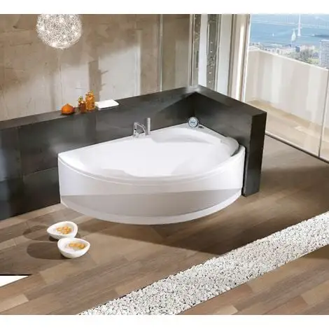 NOVELLINI Baignoire D'angle Asymétrique VOGUE - Angle à Gauche - Dimensions : 165 X 85 Avec Pieds - Sans Tablier - Couleur : Blanc 5 NOVELLINI Baignoire D'angle Asymétrique VOGUE - Angle à Gauche - Dimensions : 165 X 85 Avec Pieds - Sans Tablier - Couleur : Blanc – Image 5