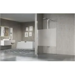 NOVELLINI Paroi Fixe GIADA H 120 Cm - Bande Satin - Silver*