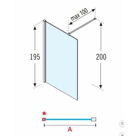 NOVELLINI Paroi Fixe GIADA H 120 Cm - Bande Satin - Silver* 2 NOVELLINI Paroi Fixe GIADA H 120 Cm - Bande Satin - Silver* – Image 2