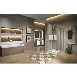 NOVELLINI Accès Dangle Lunes 20 A à Porte Coulissante Ext 7881 Cm Avec Verre Trempé Transparent Et Profilés Silver - Silver