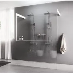 NOVELLINI Paroi KUADRA HF FRAME Avec étagères Porte-objets - Blanc 114 Cm